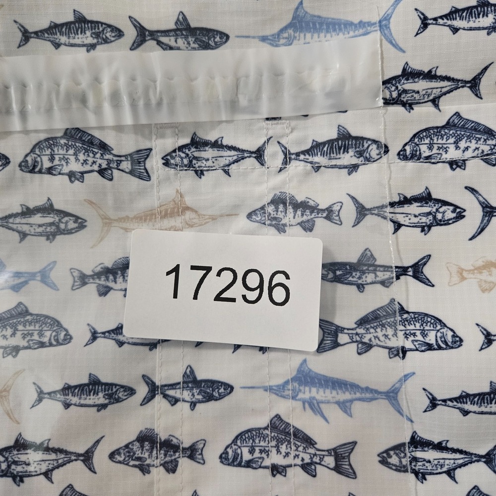 NEW Roundtree & Yorke Performance Shirt Men 3XT Short Sleeve Fishes Print White - Picture 10 of 10